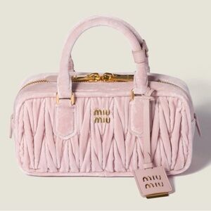 Miu Miu SMALL Arcadie Pink Lambskin Velvet Bag BNWT 💖💞